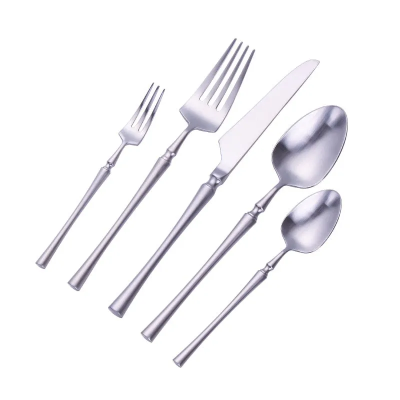 2019 New Gold Cutlery Knives Sets Spoons Forks and Knives 304 Stainless Steel Western