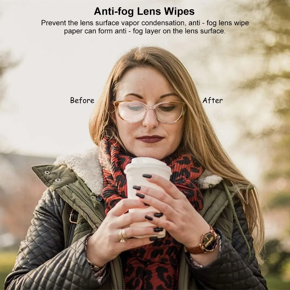 Alibeiss Anti Fog Wipes for Glasses Pre-Moistened Anti-Fog len Wipes,6" X 5", Pack of 60 6x5 Inch (Pack of 60)
