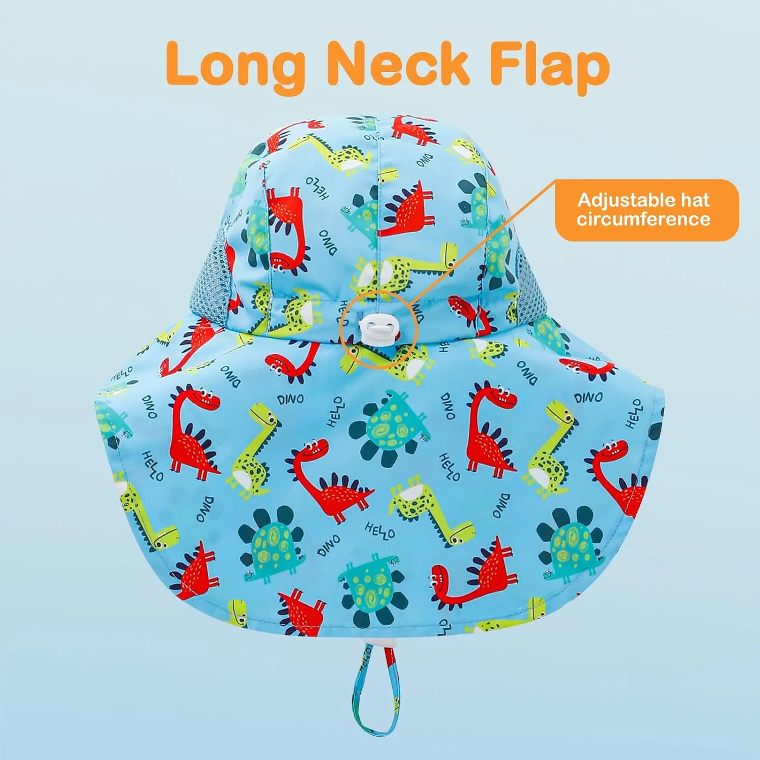Baby Sun Hat UPF 50  Mesh Liner Toddler Bucket Hats with Wide Brim Neck Flap for Outdoor Beach Swim