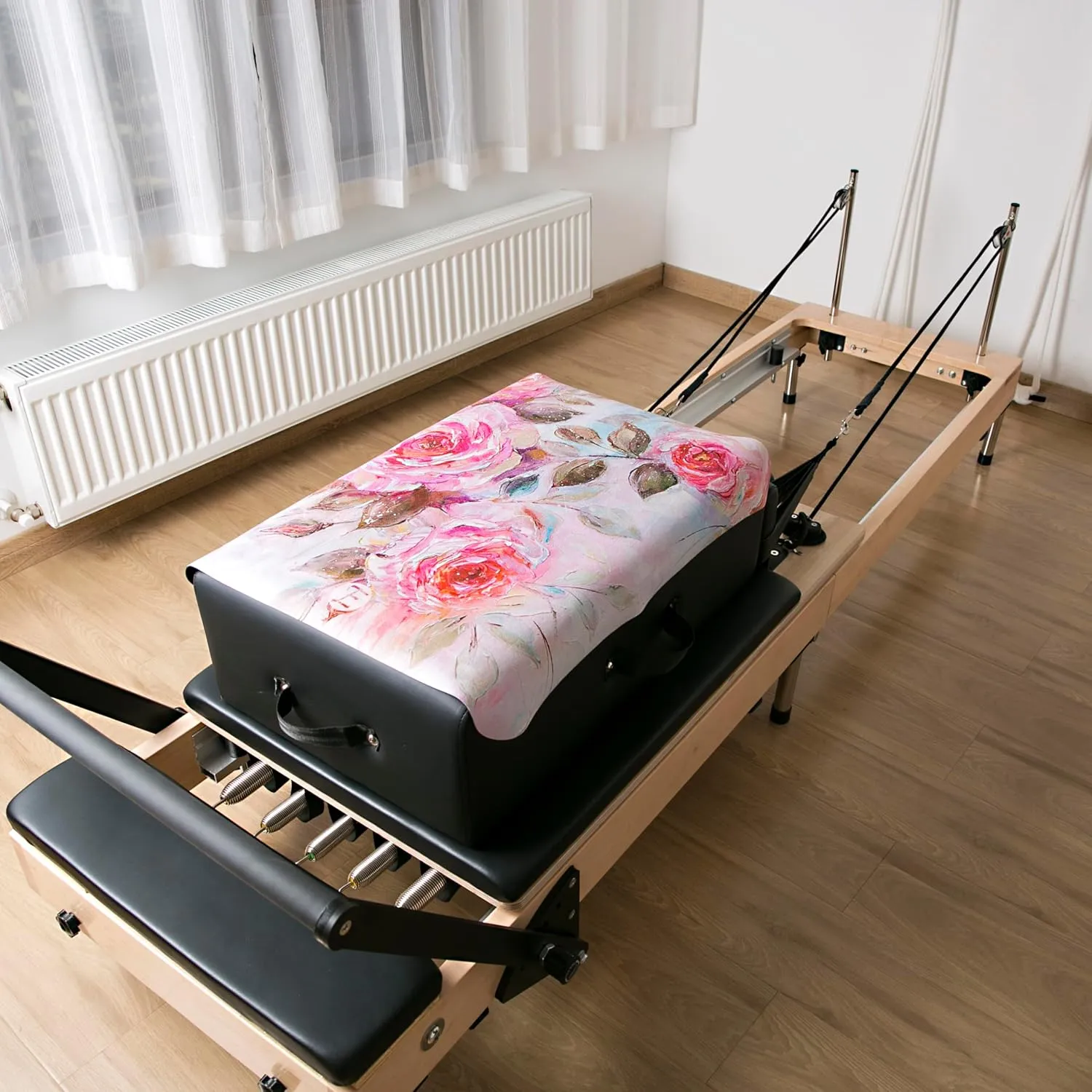 Echome Pilates Reformer Mat Towel with Shoulders, Pilates Reformer Cover with Great Grip, Easy to Wash Light Weight Portable