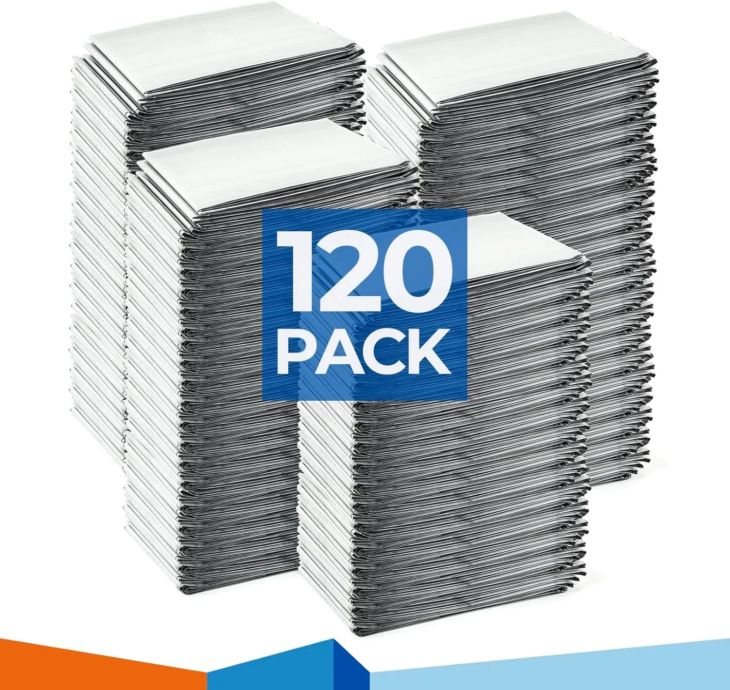 Emergency Blankets (120 Packs, 84"L x 52"W) Mylar Thermal Blankets for Survival and Protection,Space Blanket Survival Kits Camping Blanket, Ideal for Outdoors, Hiking, Survival, Marathons