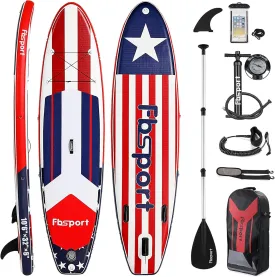 FBSPORT 10'6'' Premium Inflatable Stand Up Paddle Board, Yoga Board with Durable SUP Accessories & Carry Bag | Wide Stance, Surf Control, Non-Slip Deck, Leash, Paddle and Pump for Youth & Adult