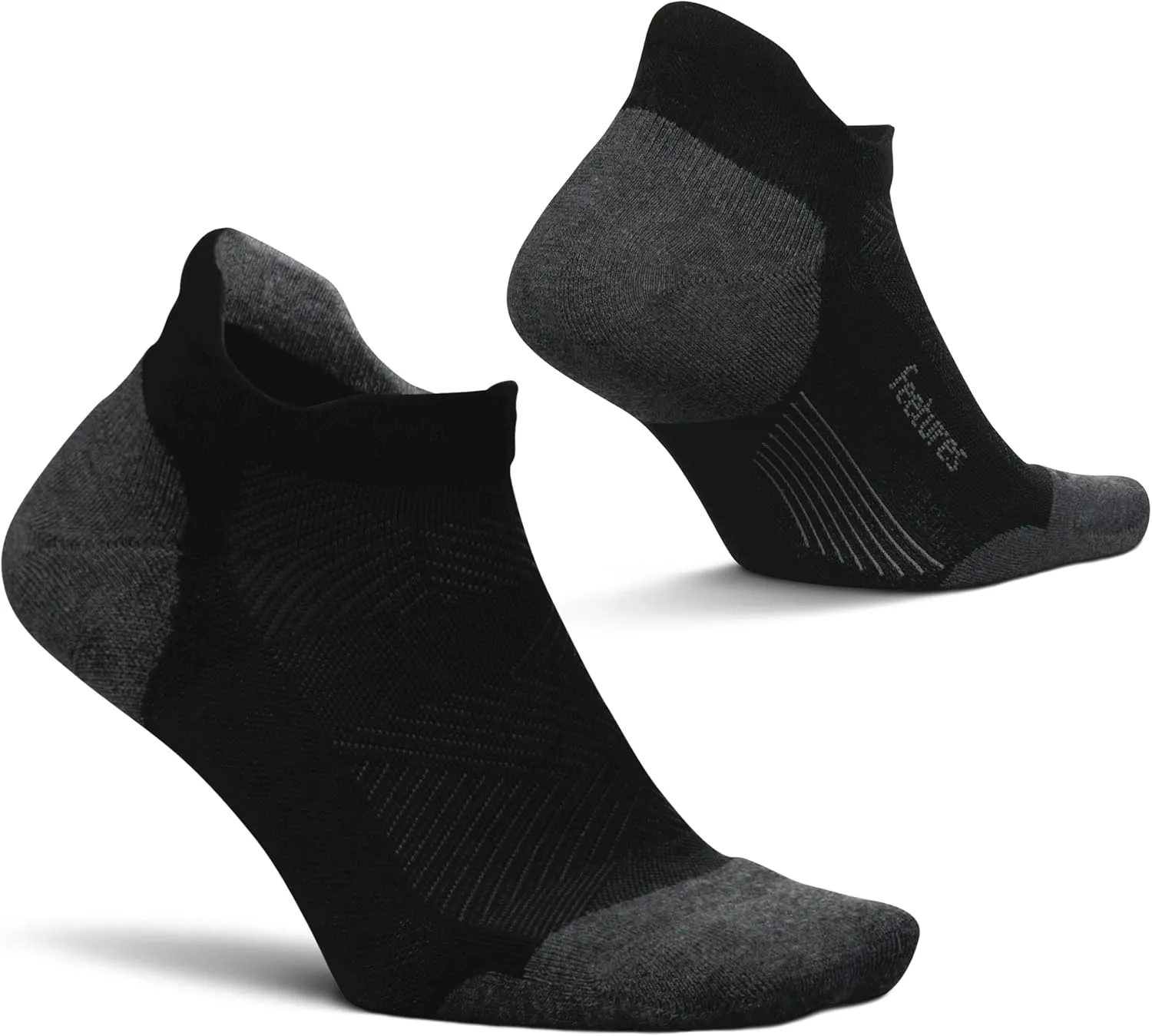 Feetures Elite Max Cushion No Show Tab Ankle Socks - Sport Sock with Targeted Compression