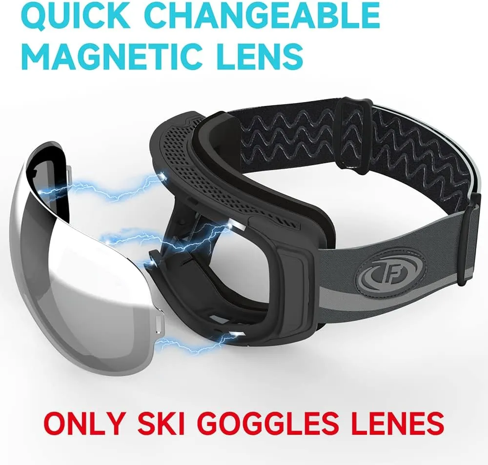 findway Ski Goggles OTG for Women Men Adult Youth-Over Glasses Snow Goggles-Interchangeable Lens,Anti Fog Snowboard Goggles