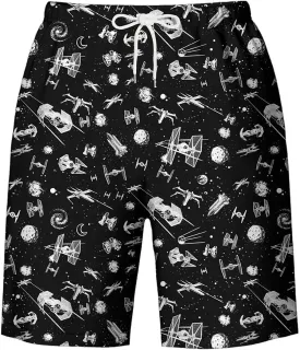 Galaxy Green Men's Swim Trunks Hawaiian Bathing Mesh Lining Suit Swimsuits Beach Shorts with Pockets