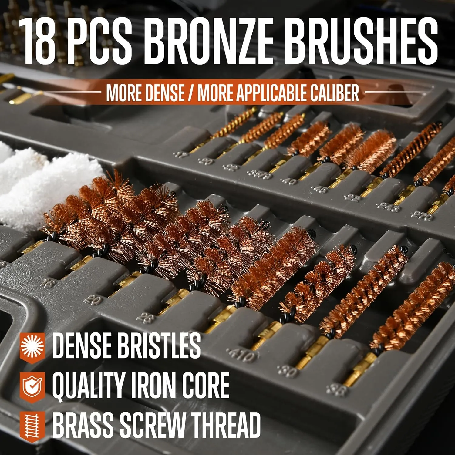 GLORYFIRE Elite Gun Cleaning Kit, Handgun Shotgun Pistol Universal Cleaning Kit with All Brass High-end Brushes, Jags, Reinforced and Lengthened Rods