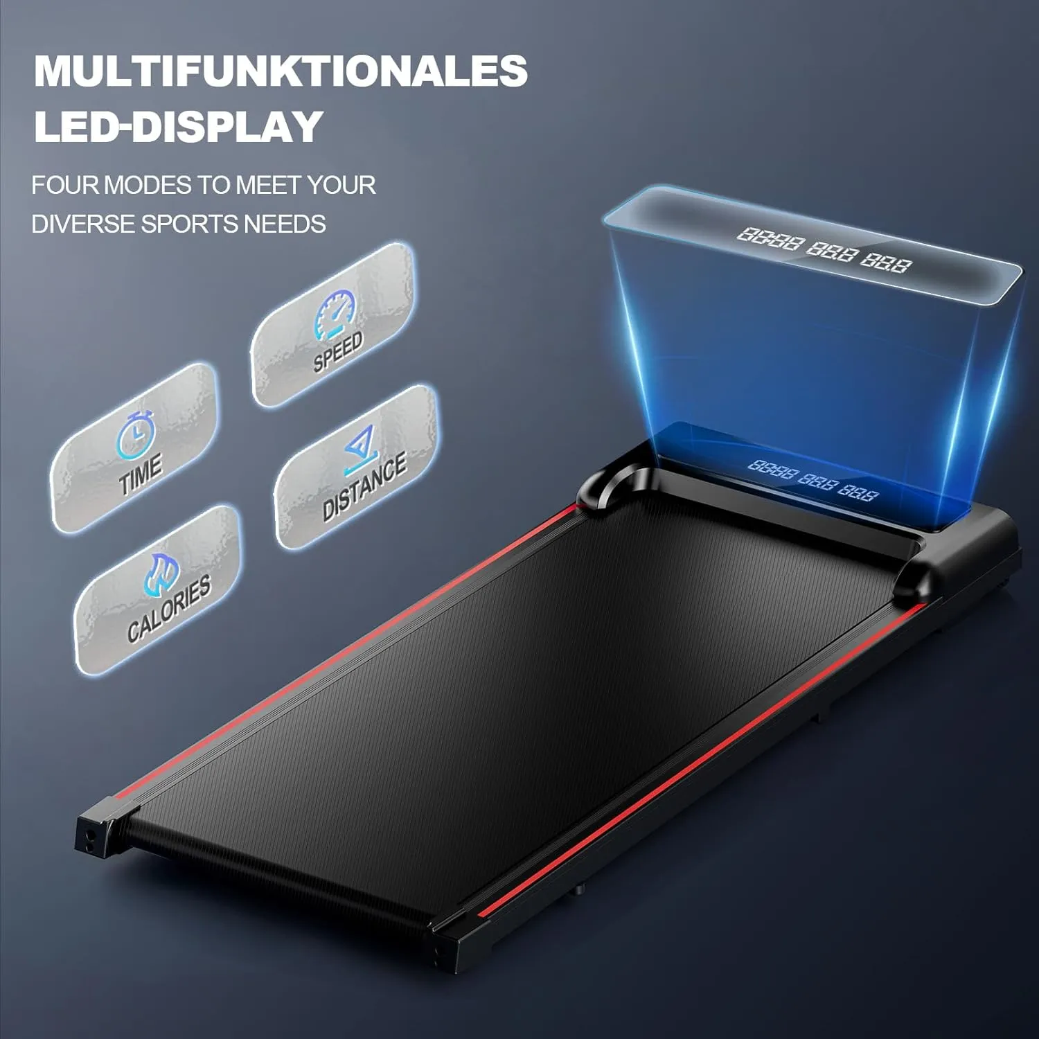 GORISE Walking Pad, Under Desk Treadmills for Home, Walking Pad with Incline, Treadmills with Remote Control APP LED Display, 3 in 1 Portable Walking Treadmill, Shock Absorption Design