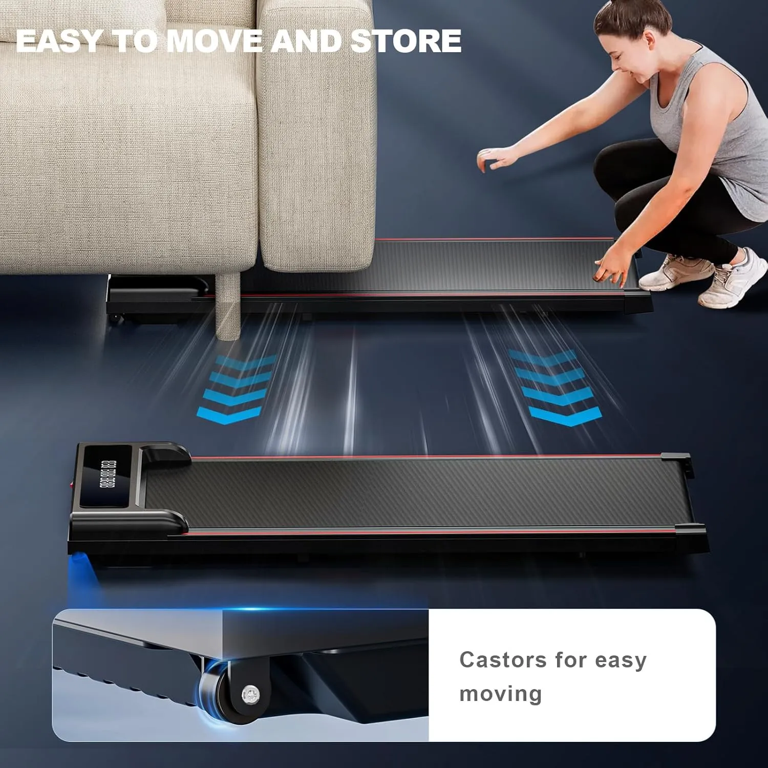 GORISE Walking Pad, Under Desk Treadmills for Home, Walking Pad with Incline, Treadmills with Remote Control APP LED Display, 3 in 1 Portable Walking Treadmill, Shock Absorption Design
