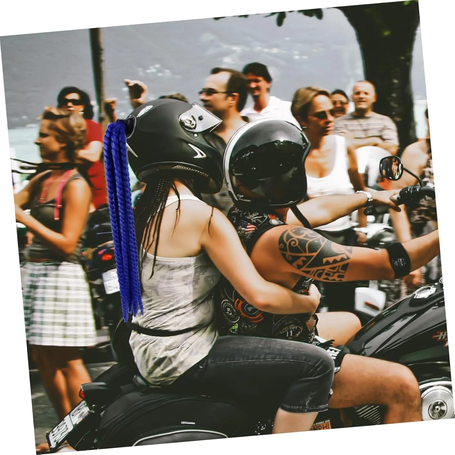 Helmet Dreadlocks Ponytail Cool Helmet Decoration Cycling Helmet Beanie Helmets for Helmet Braid Decal