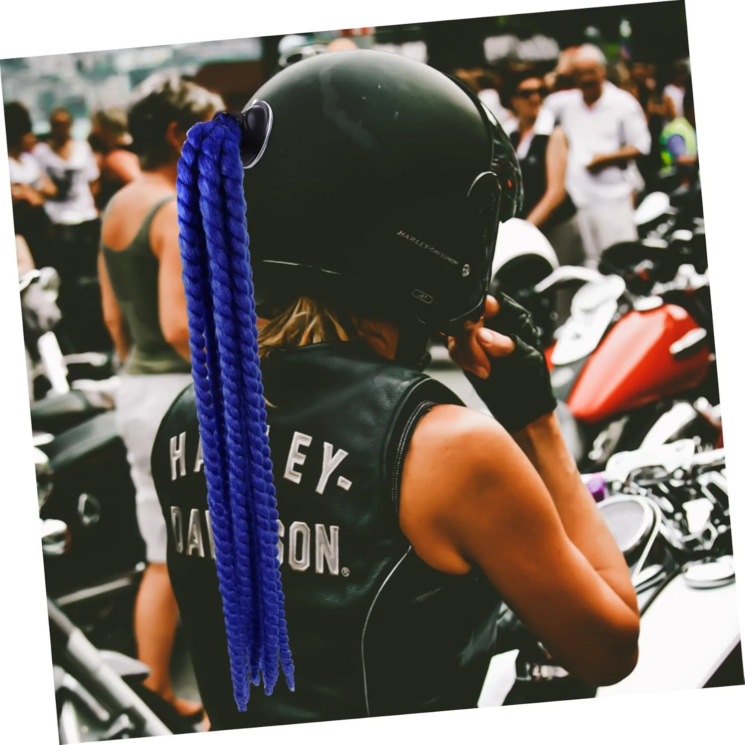 Helmet Dreadlocks Ponytail Cool Helmet Decoration Cycling Helmet Beanie Helmets for Helmet Braid Decal