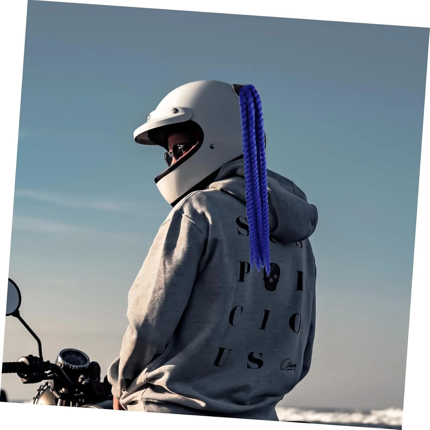 Helmet Dreadlocks Ponytail Cool Helmet Decoration Cycling Helmet Beanie Helmets for Helmet Braid Decal
