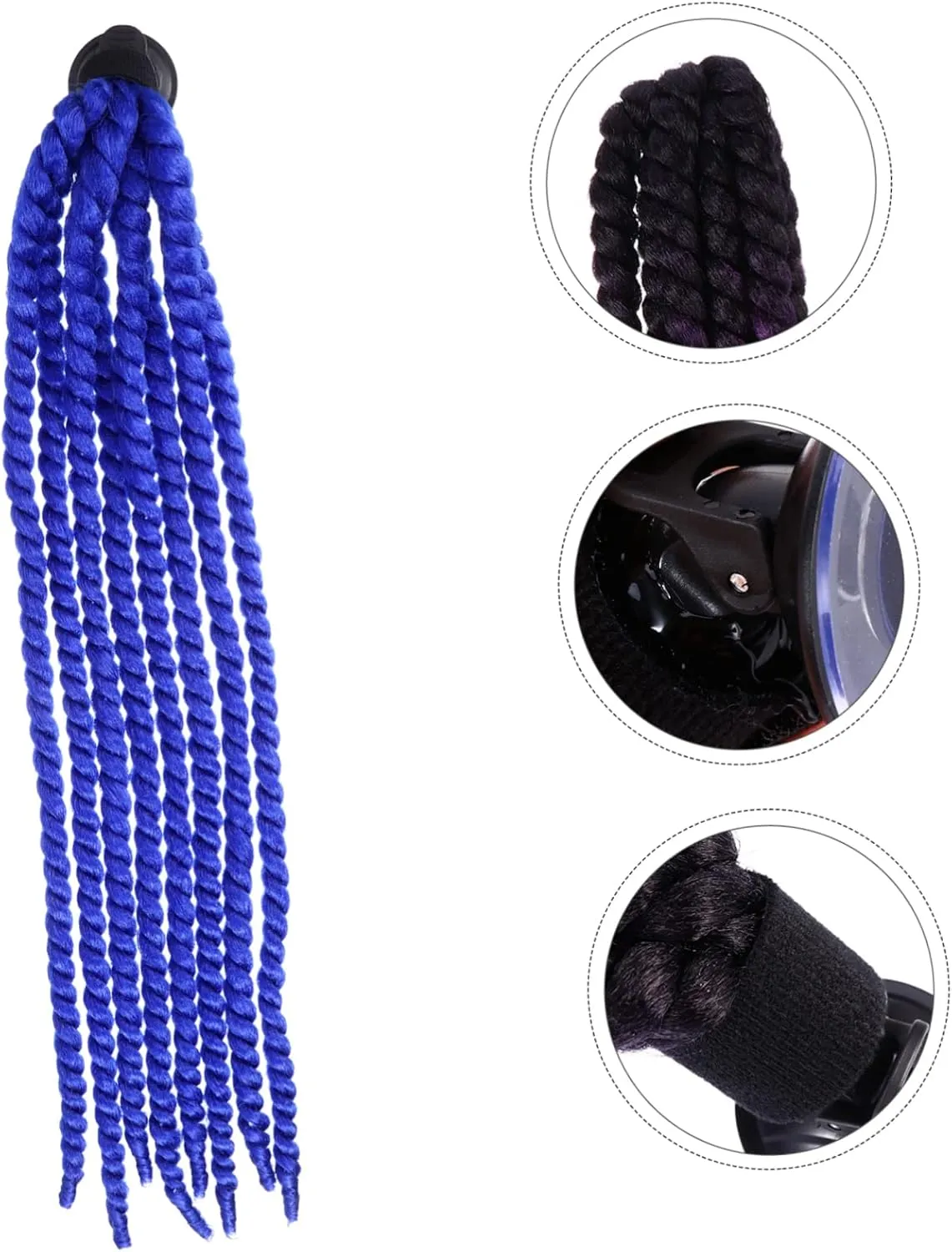 Helmet Dreadlocks Ponytail Cool Helmet Decoration Cycling Helmet Beanie Helmets for Helmet Braid Decal