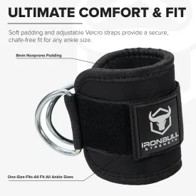 Iron Bull Strength Women's Ankle Strap for Cable Machines & Resistance Bands: Gym & Home Workout Cuff Attachment for Leg Extensions, Kickbacks, Hip Abductors - Booty Exercises