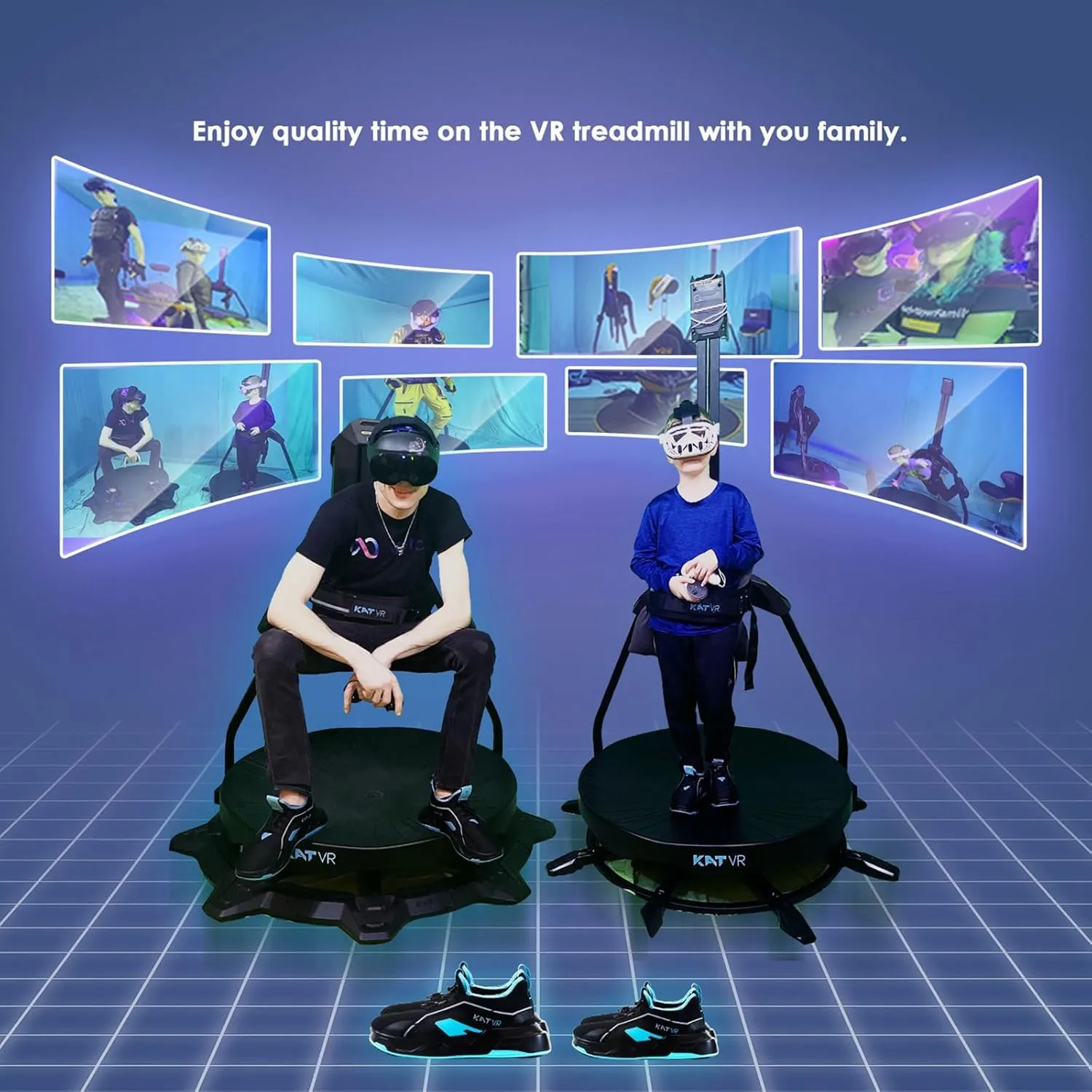 KAT VR Shoes for KAT Walk C2 Series  Special Anti-Friction Design for 360 Walking on VR Treadmill Platform  Full-Body Motion Tracking Footwear for Immersive Gaming US Size 8