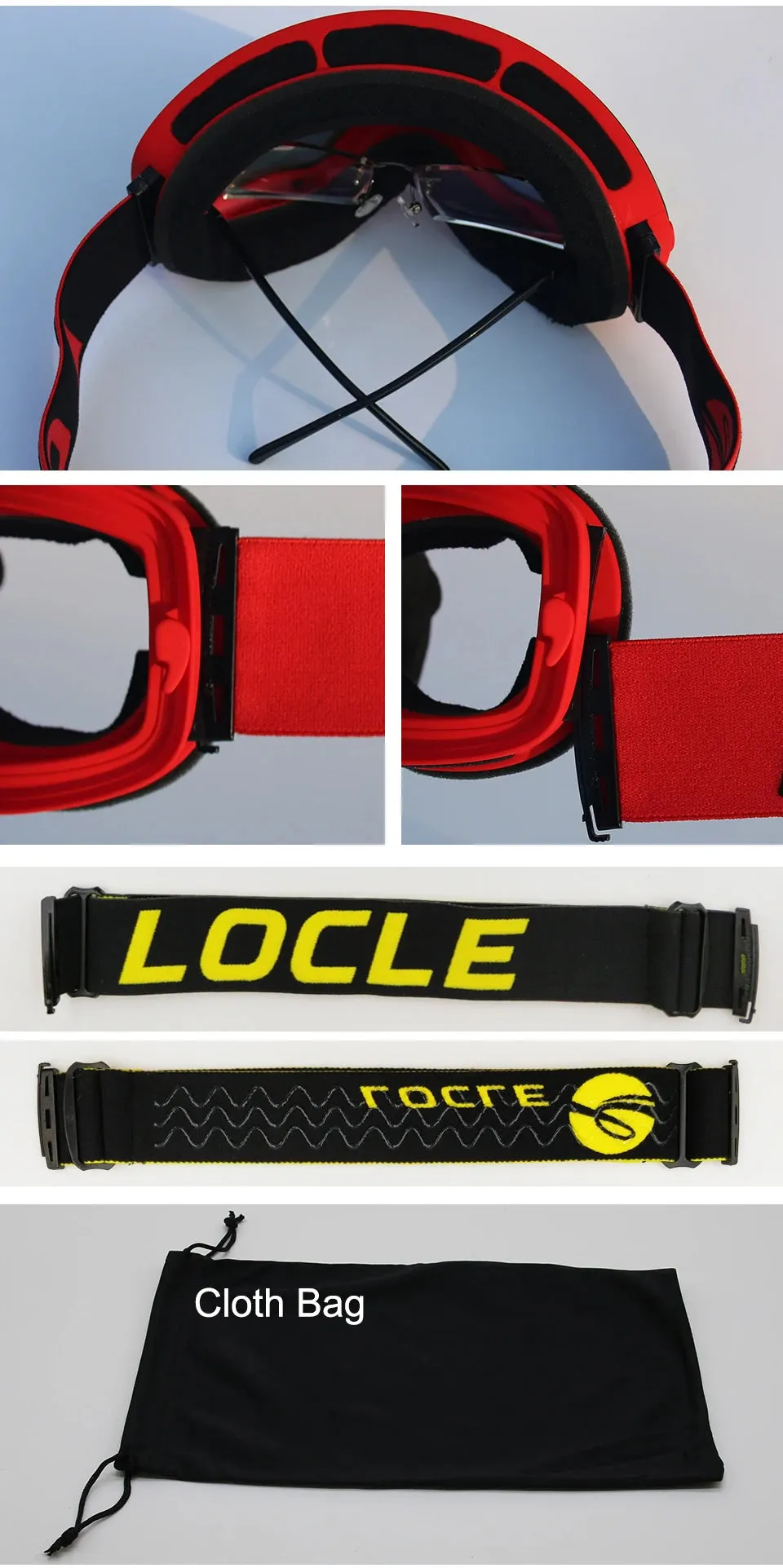 LOCLE Double Lens Ski Goggles