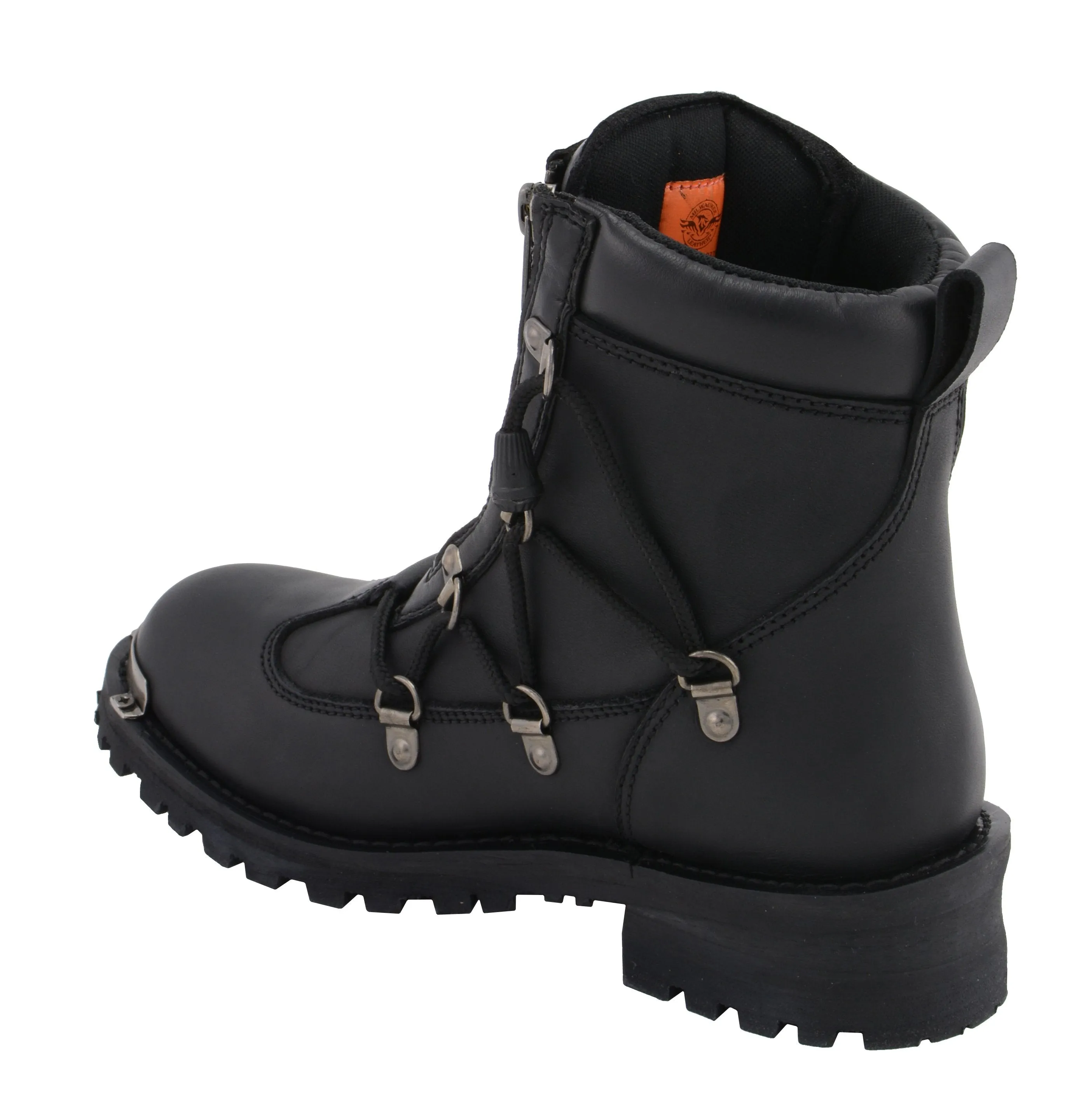 Milwaukee Leather Boots MBL9375 Women's 6in Twin Zipper Lock Plain Toe Leather Riding Boots