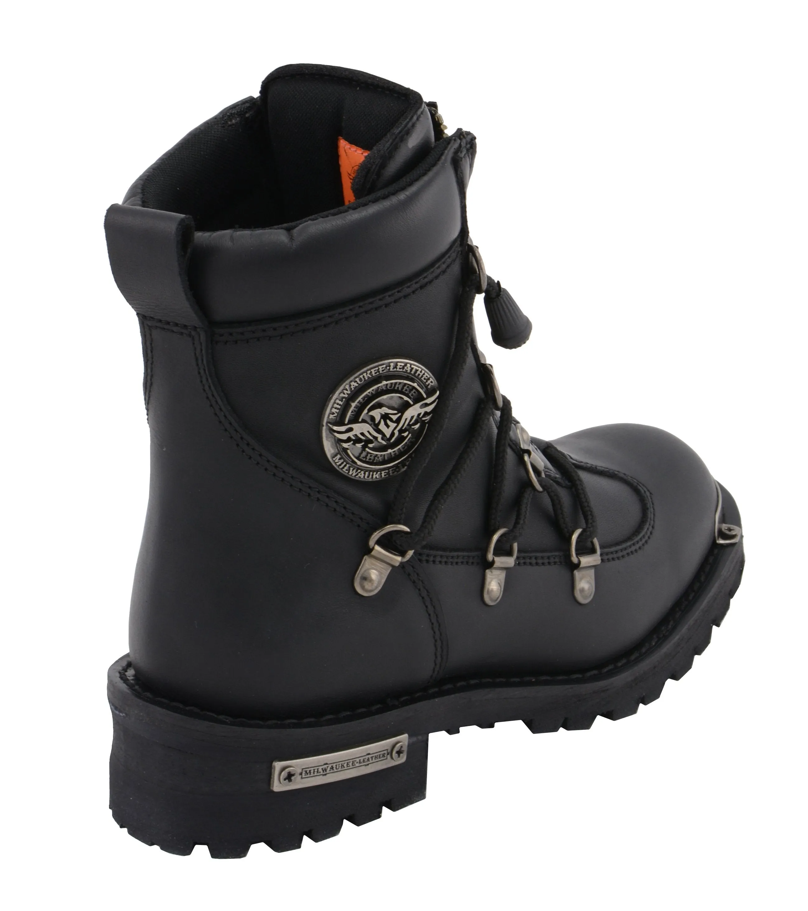 Milwaukee Leather Boots MBL9375 Women's 6in Twin Zipper Lock Plain Toe Leather Riding Boots