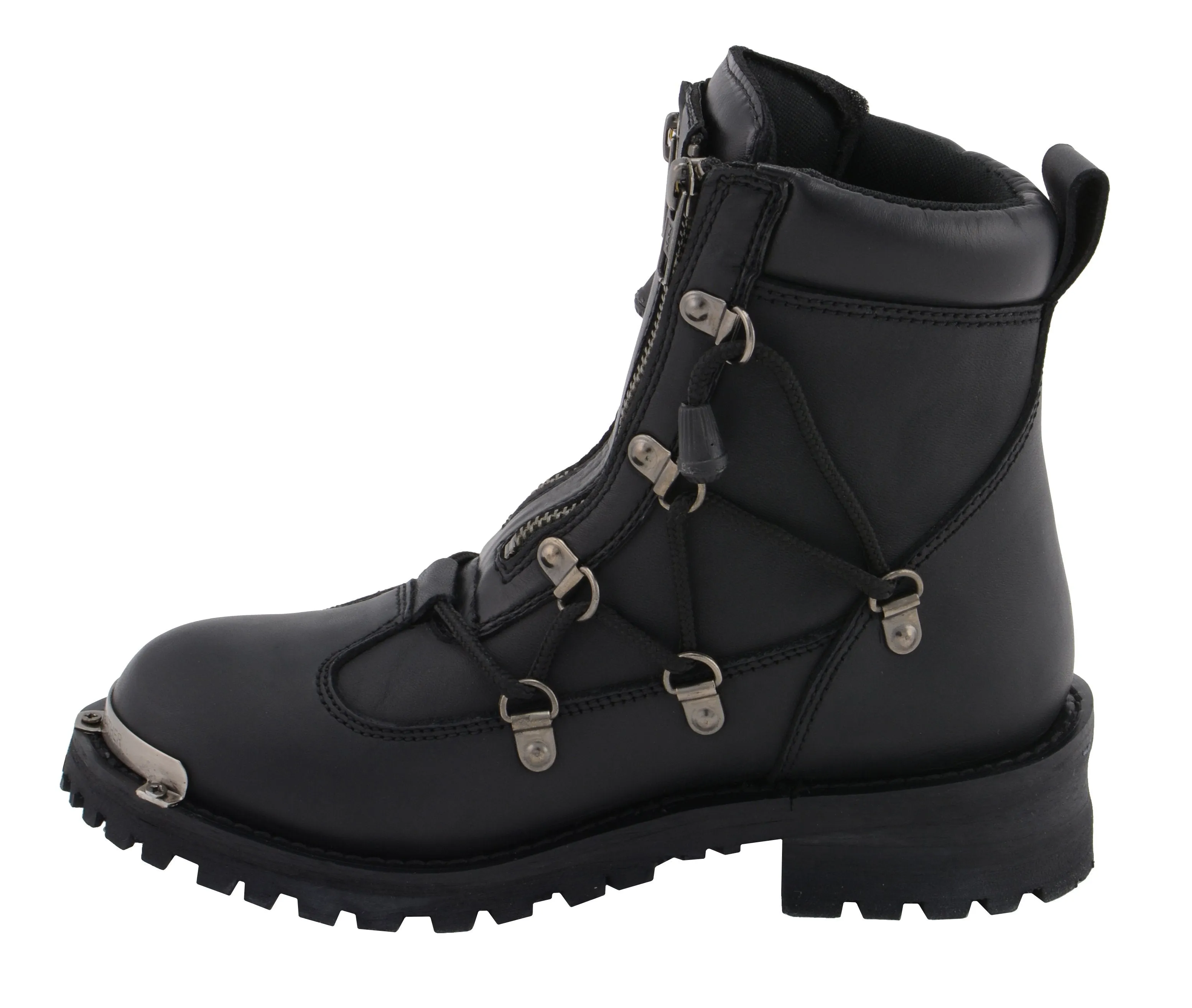 Milwaukee Leather Boots MBL9375 Women's 6in Twin Zipper Lock Plain Toe Leather Riding Boots