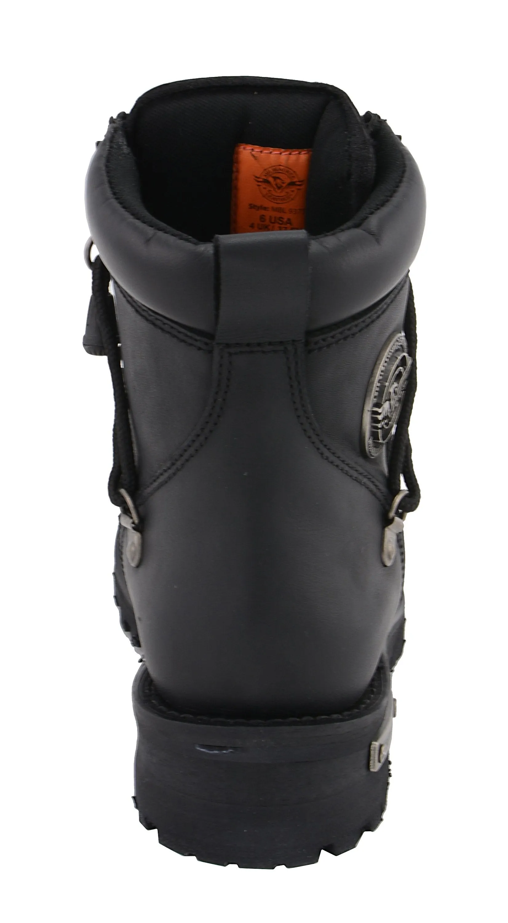 Milwaukee Leather Boots MBL9375 Women's 6in Twin Zipper Lock Plain Toe Leather Riding Boots