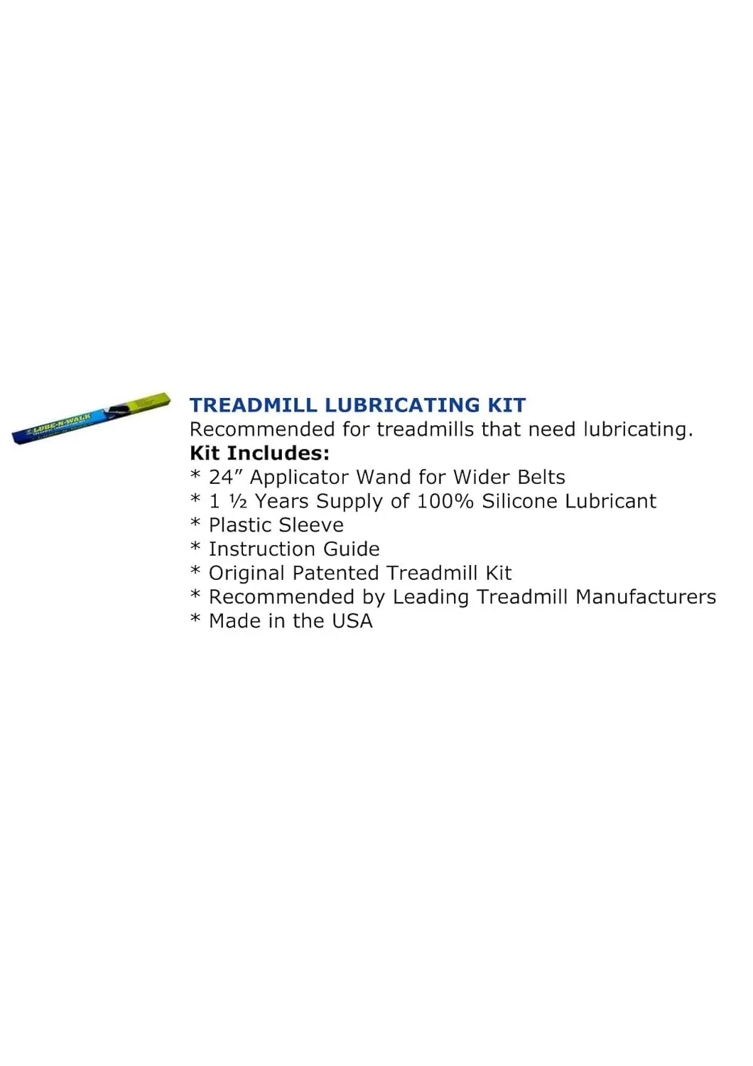 Original Patented Treadmill Lubricating System Since 1998 and Official Partner for Major Manufacturers Made in USA (1-1/2 Year Supply)