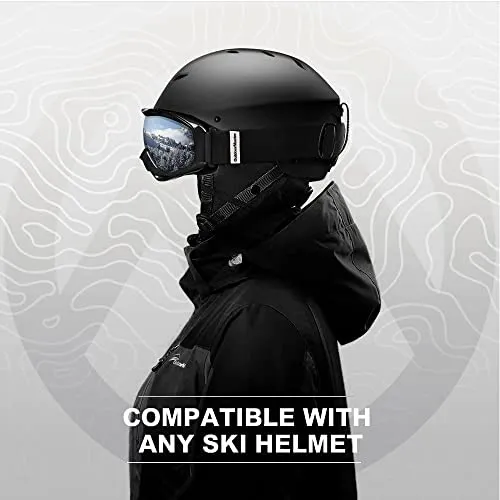 OutdoorMaster OTG Ski Goggles - Over Glasses Ski/Snowboard Goggles for Men, Women & Youth - 100% UV Protection (Black Frame   VLT 10% Grey Lens with REVO Silver)