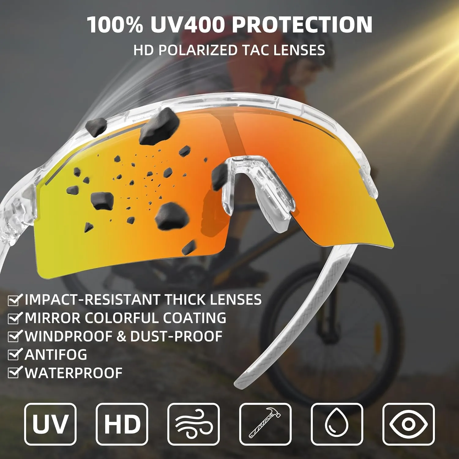 Polarized Sports Sunglasses for Men Women Unbreakable UV400 Protection Goggles Baseball Running Cycling Glasses