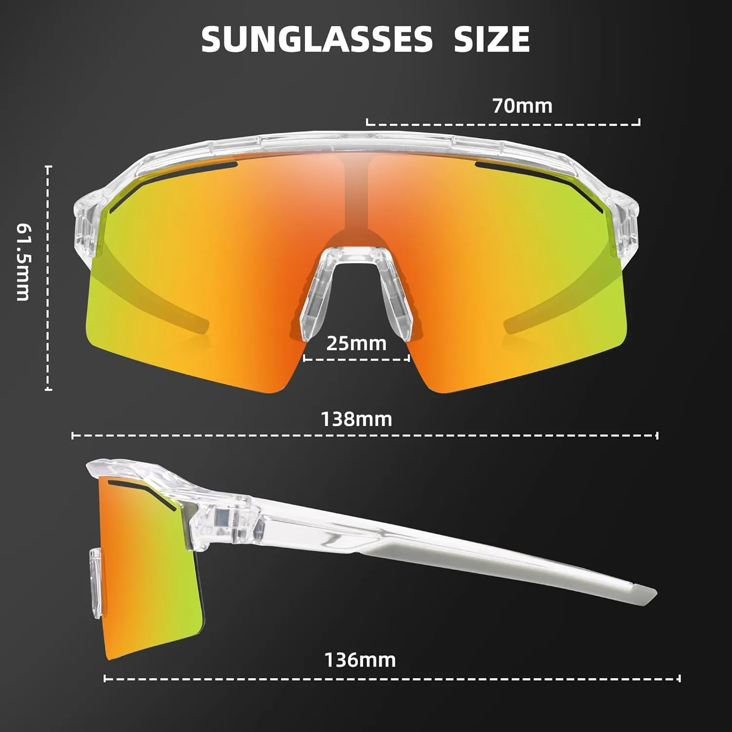 Polarized Sports Sunglasses for Men Women Unbreakable UV400 Protection Goggles Baseball Running Cycling Glasses