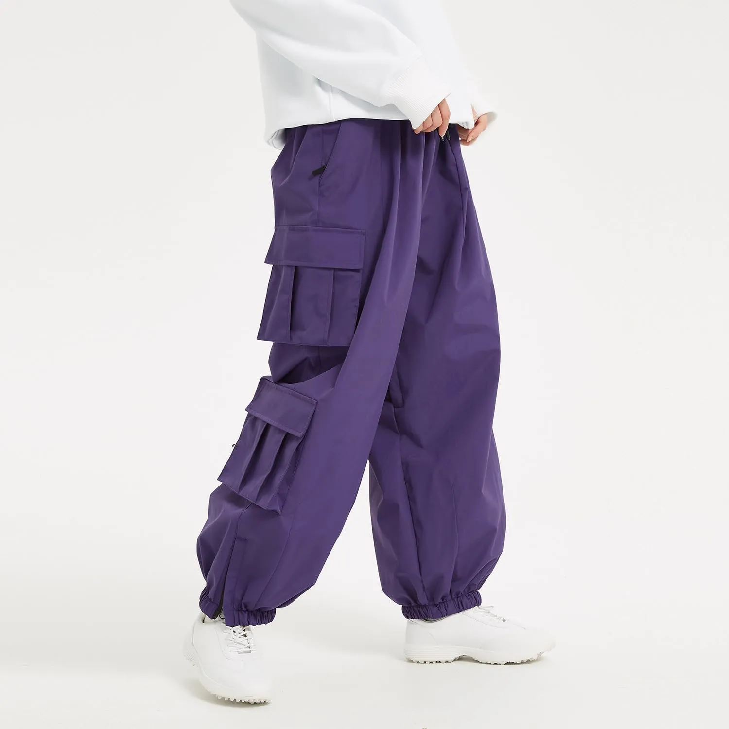 SEARIPE Men Baggy Snow Bibs 3L Cargo Skiing Pants Women Insulated Snow Pants Waterproof Outdoor Snowboard Pant
