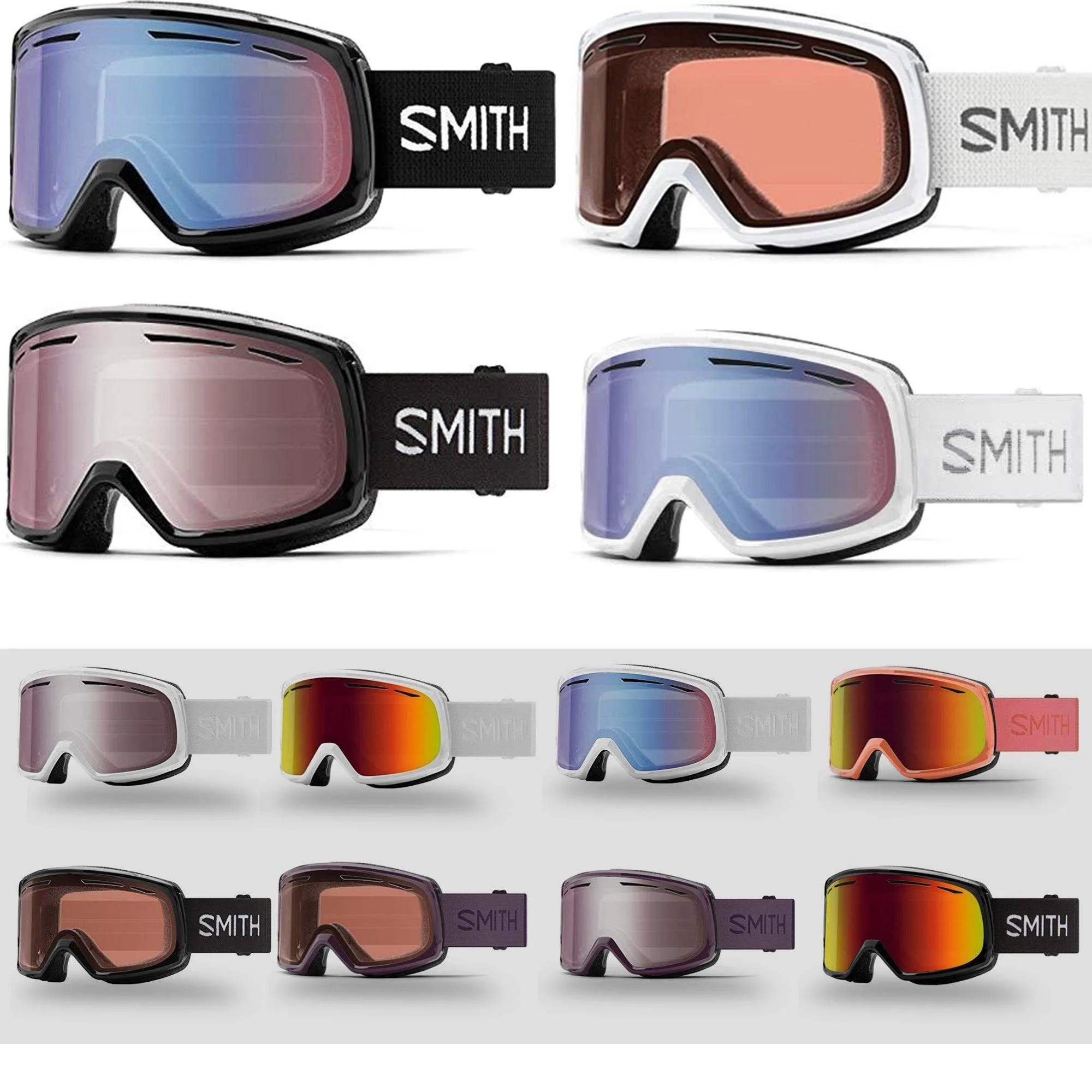 Smith Drift Snow Goggles Ski Goggles Anti-Fog Coating   Cylindrical Carbonic Lens