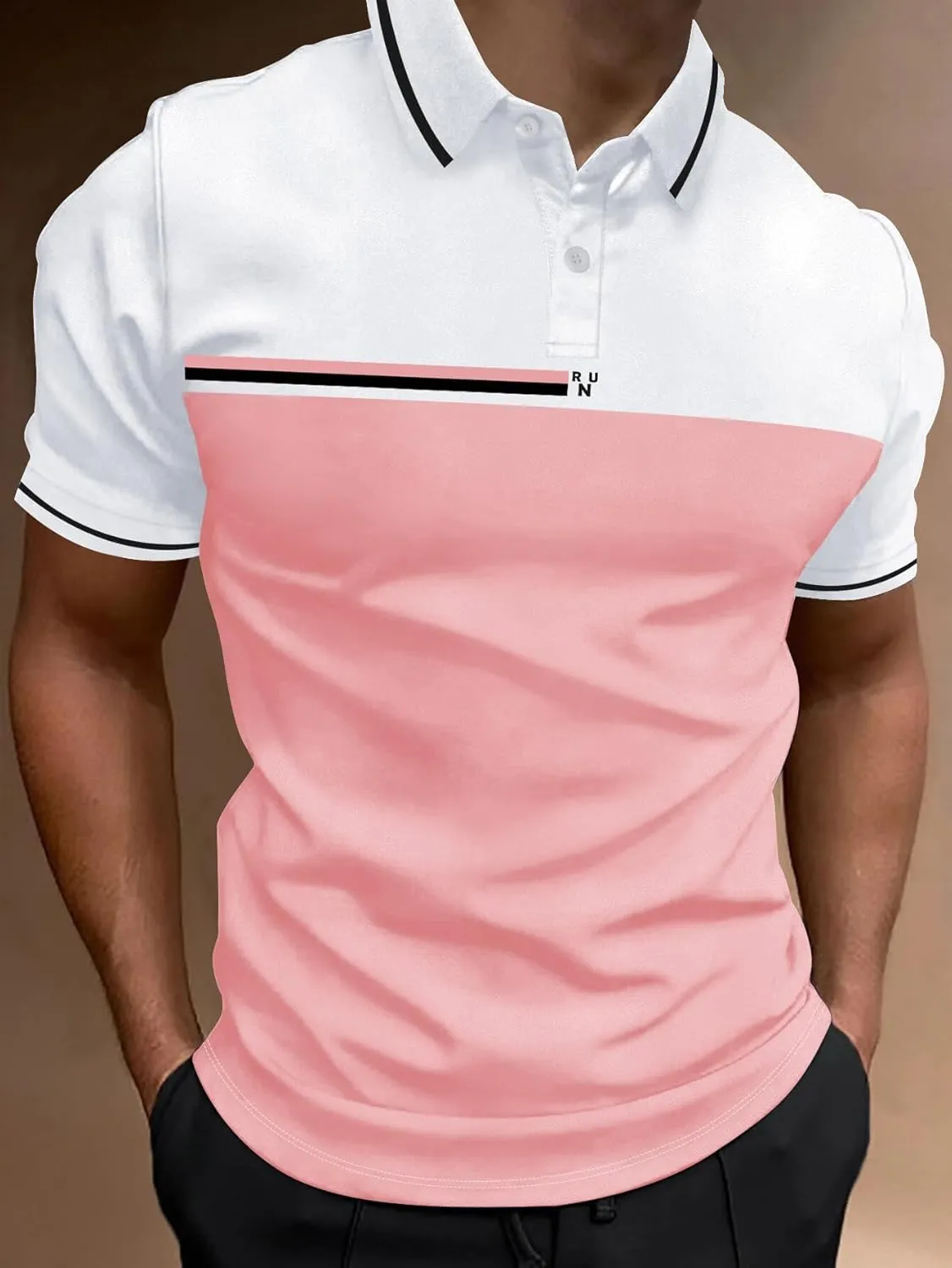 SOLY HUX Men's Golf Shirts Color Tennis Shirt Short Sleeve Casual Work T-Shirt
