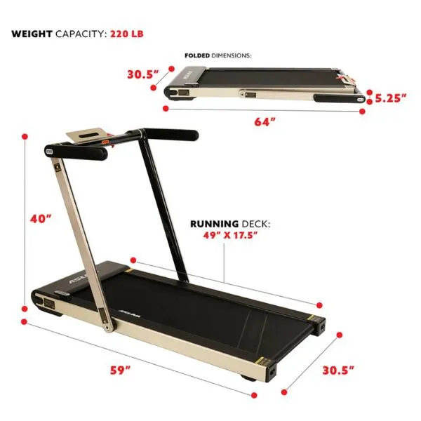 Space Saving Commercial Treadmill Slim Motorized Asuna with Speakers