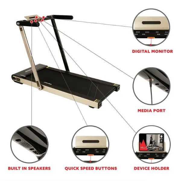 Space Saving Commercial Treadmill Slim Motorized Asuna with Speakers