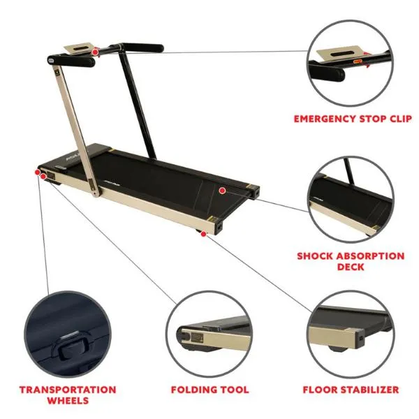Space Saving Commercial Treadmill Slim Motorized Asuna with Speakers