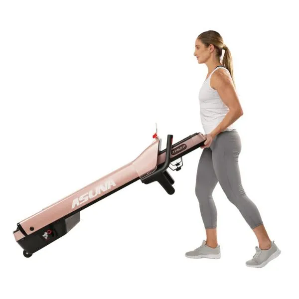 SpaceFlex Pink Running Treadmill with Auto Incline Foldable Wide Deck