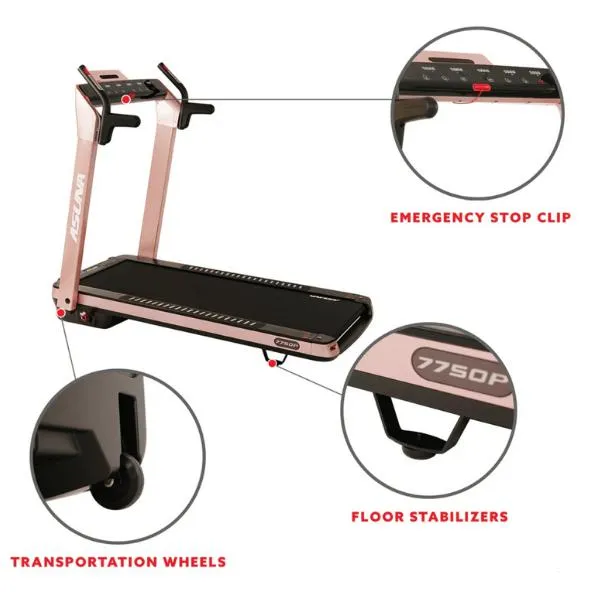 SpaceFlex Pink Running Treadmill with Auto Incline Foldable Wide Deck