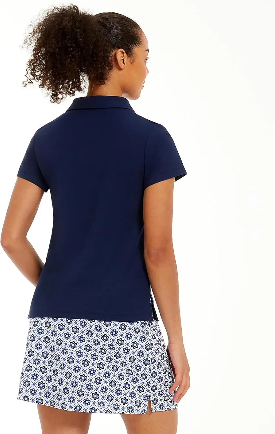 Stelle Womens V-Neck Polo | Quick-Drying Collared Golf Shirt with UV Protection