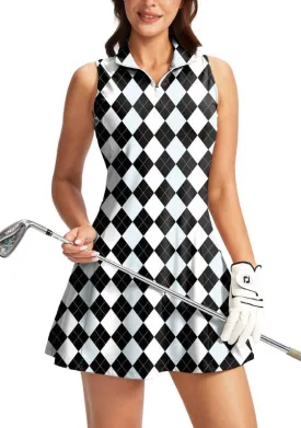Viodia Women's Tennis Golf Dress with Shorts Active Exercise Workout Sports Athletic Dresses for Women with Zipper Pockets