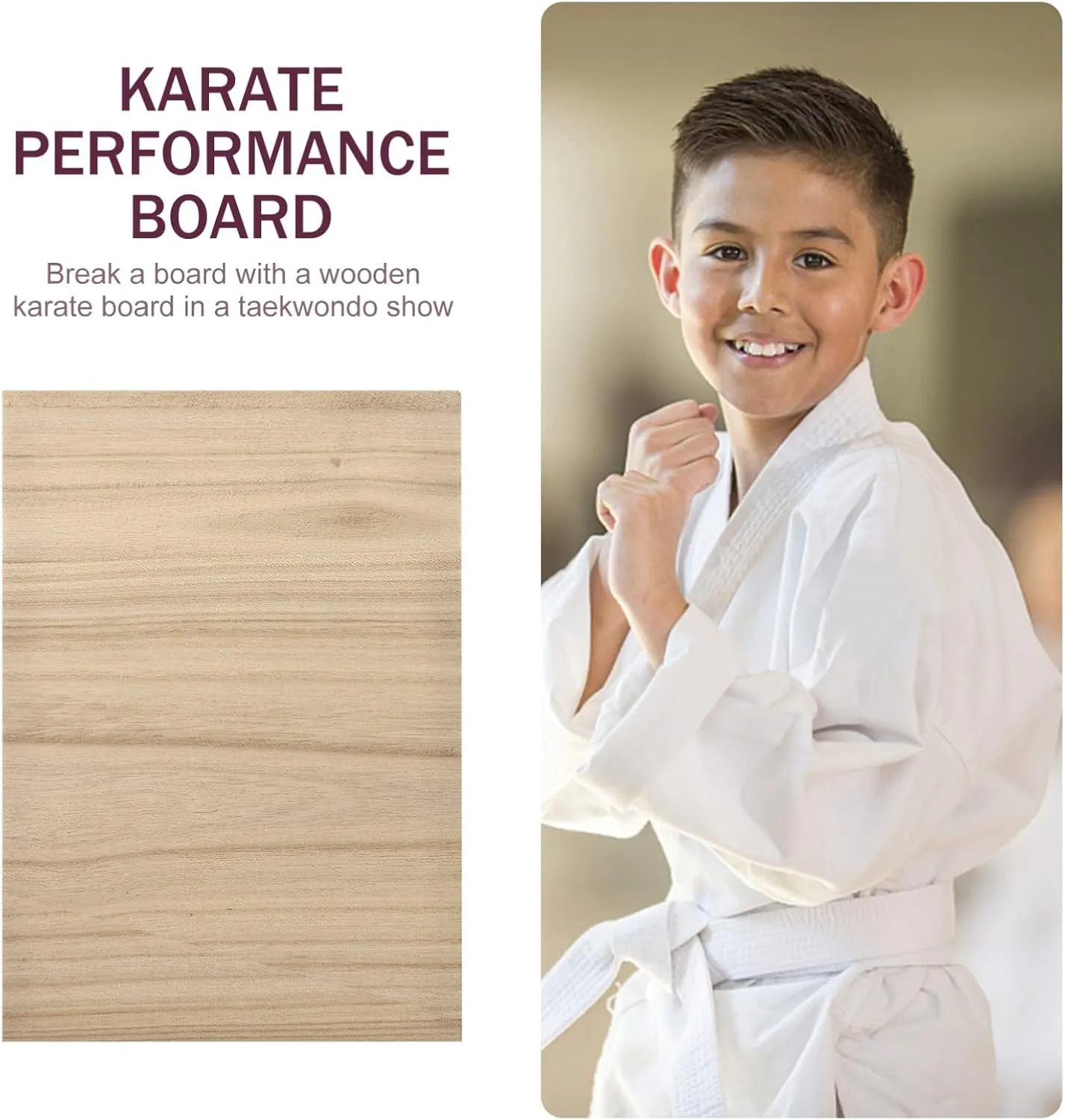 VOSAREA 10pcs Taekwondo Breaking Board Rebreakable Kick Boards Performing Wooden Taekwondo Punching Boards Training Accessory for Kids Adult (0.3cm)