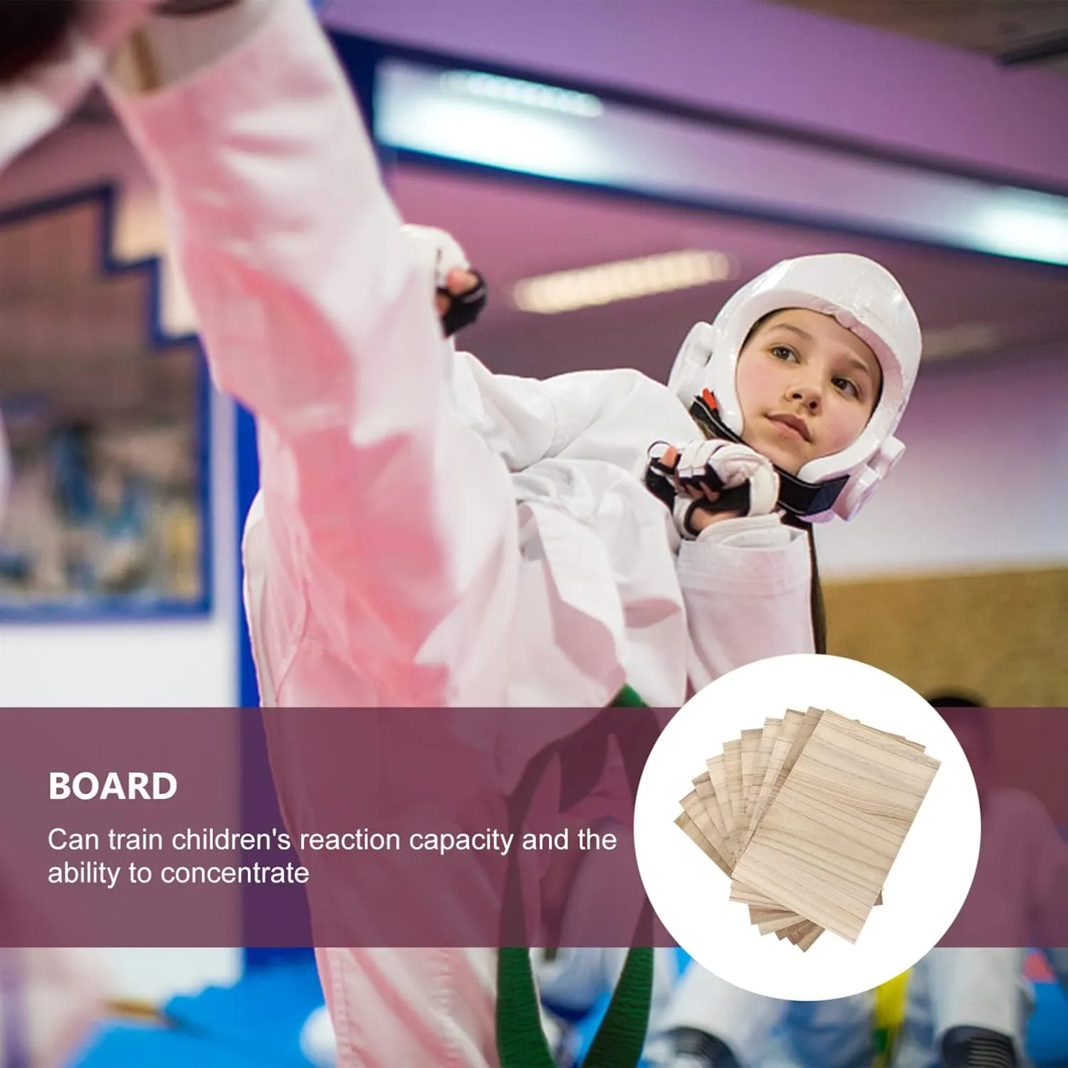 VOSAREA 10pcs Taekwondo Breaking Board Rebreakable Kick Boards Performing Wooden Taekwondo Punching Boards Training Accessory for Kids Adult (0.3cm)
