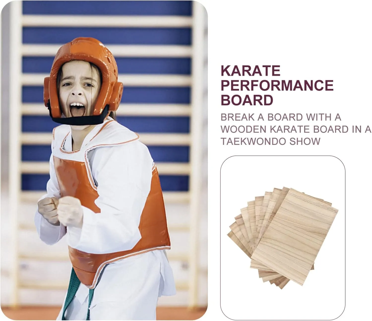 VOSAREA 10pcs Taekwondo Breaking Board Rebreakable Kick Boards Performing Wooden Taekwondo Punching Boards Training Accessory for Kids Adult (0.3cm)