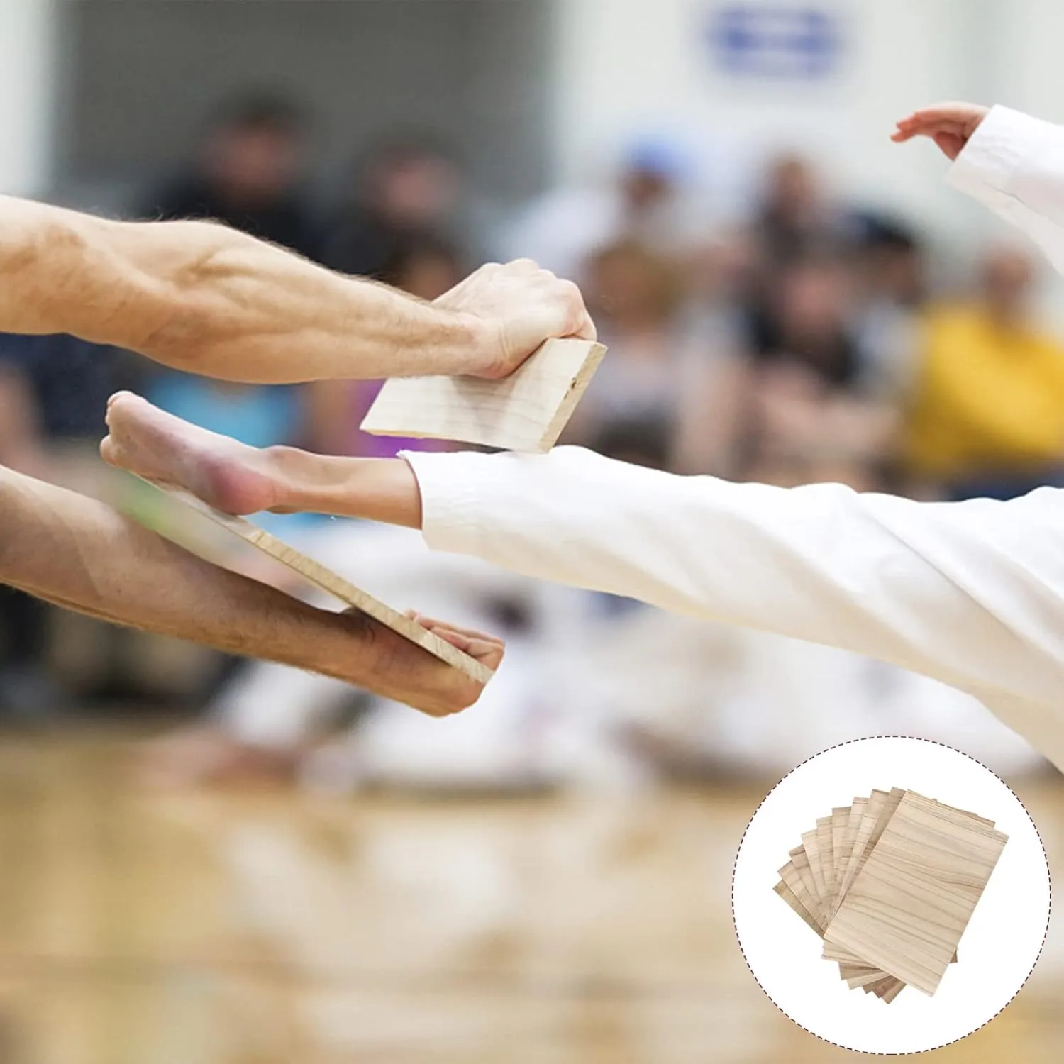 VOSAREA 10pcs Taekwondo Breaking Board Rebreakable Kick Boards Performing Wooden Taekwondo Punching Boards Training Accessory for Kids Adult (0.3cm)