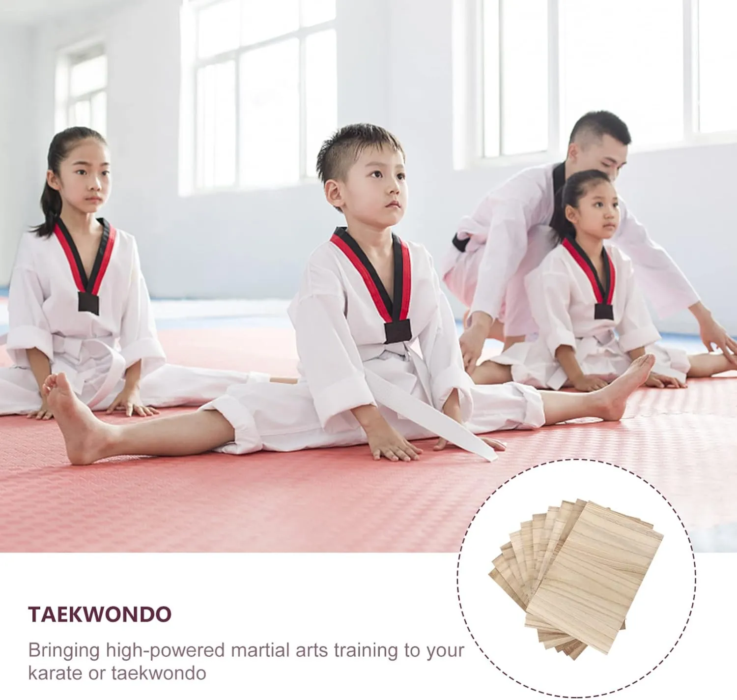 VOSAREA 10pcs Taekwondo Breaking Board Rebreakable Kick Boards Performing Wooden Taekwondo Punching Boards Training Accessory for Kids Adult (0.3cm)