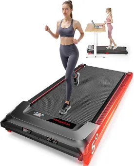 Walking Pad Treadmill, WalkDate Incline Walking Pad Under Desk Treadmills 330 Lbs Capacity, 2.5HP Low Noise Portable Running Machine for Home and Office, with LED Display, Remote Control