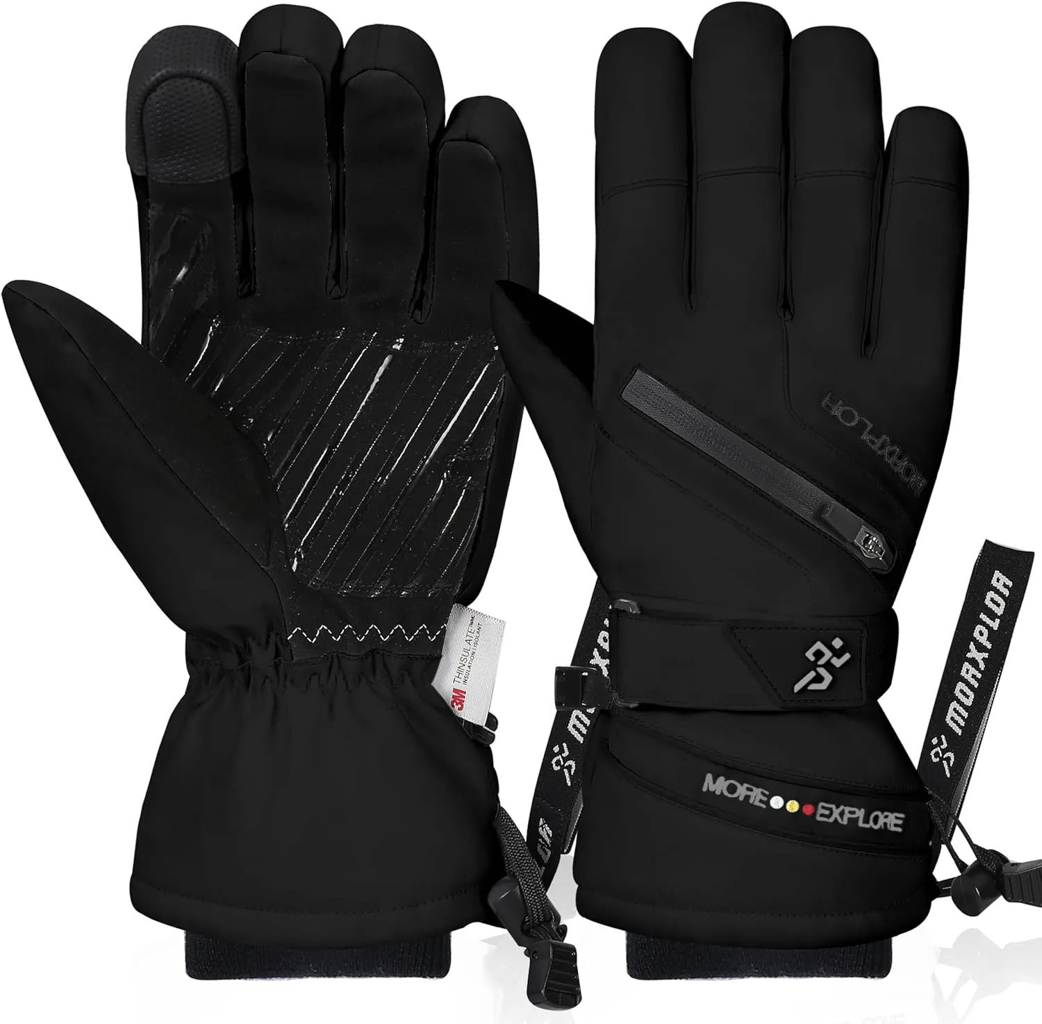 Winter Ski Snow Gloves Men Women,Waterproof Windproof Touchscreen Snowboard Gloves,3M Thinsulate Insulated Warm Winter Snowmobile Gloves