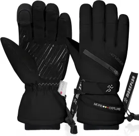 Winter Ski Snow Gloves Men Women,Waterproof Windproof Touchscreen Snowboard Gloves,3M Thinsulate Insulated Warm Winter Snowmobile Gloves